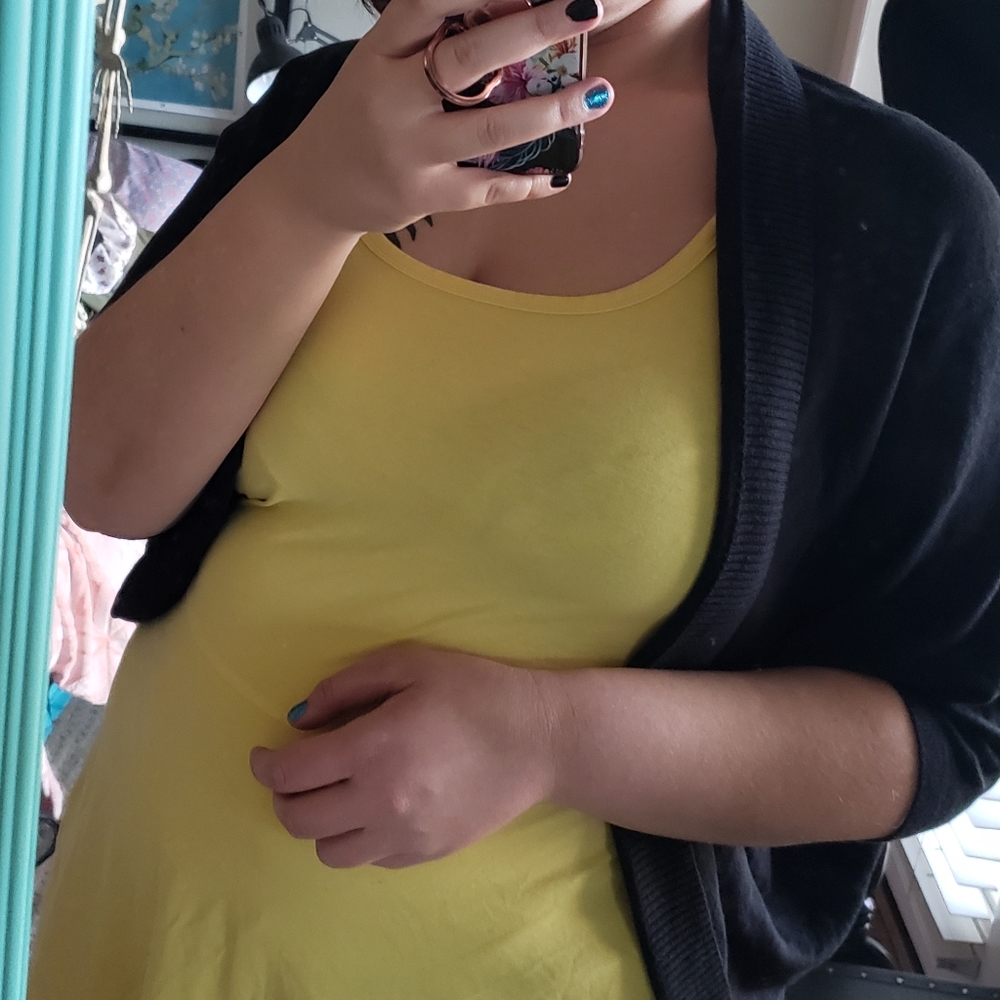 One size black short sleeve cardigan